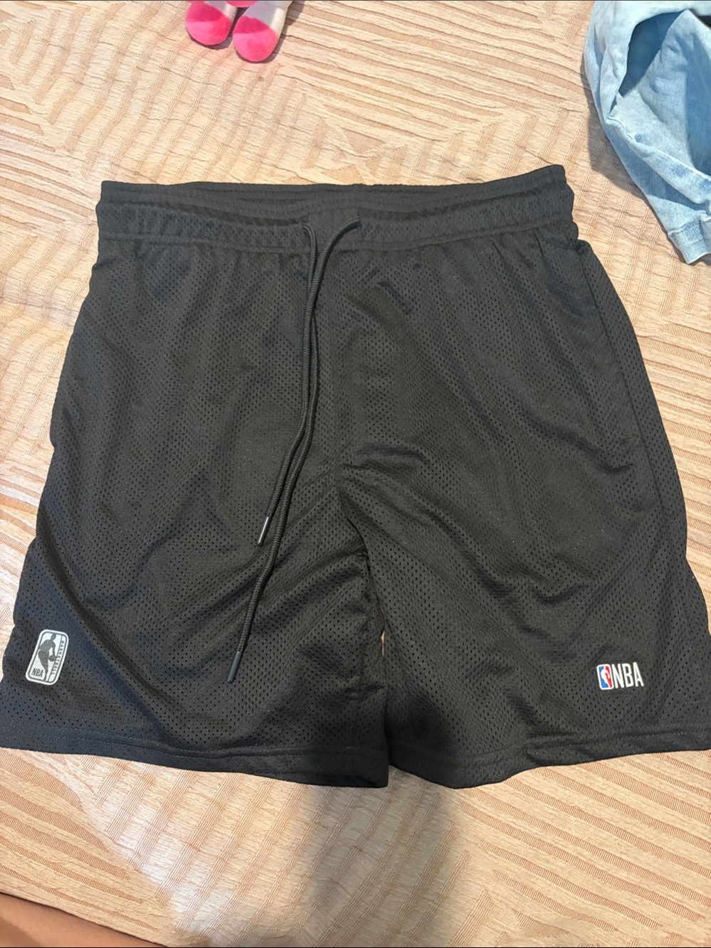 NBA Black Mesh Athletic Shorts with Drawstring